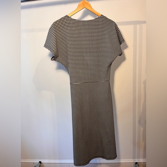 Gingham B&W Wrap Around Midi - Picture 4 of 7